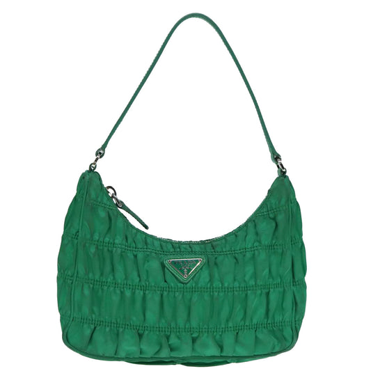 Luxury Prada Accessory Pouch Nylon Green Silver  91870