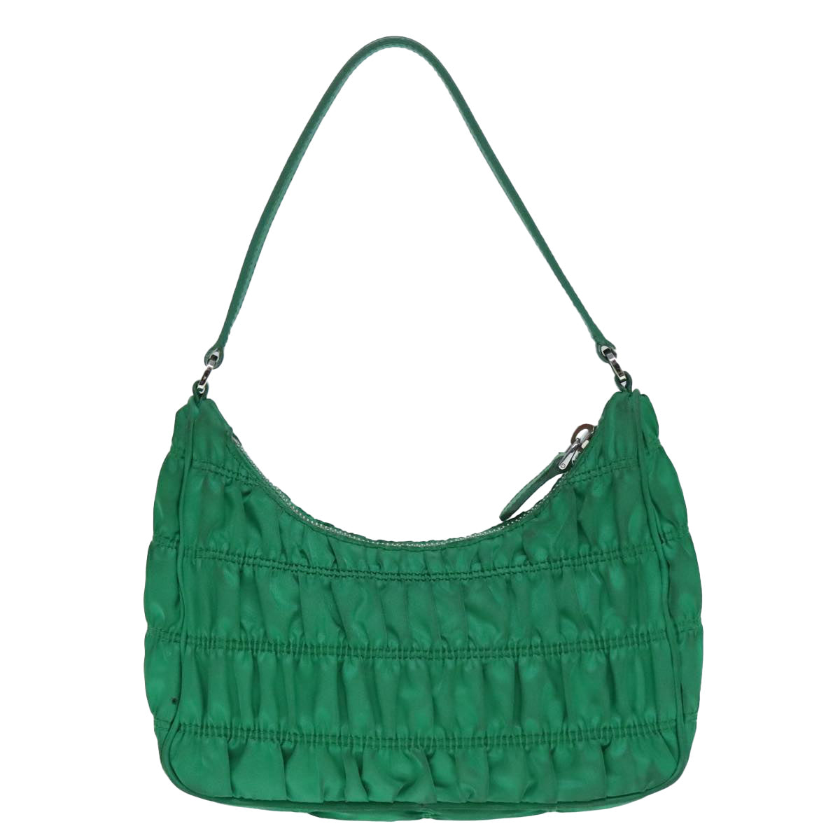 Luxury Prada Accessory Pouch Nylon Green Silver  91870