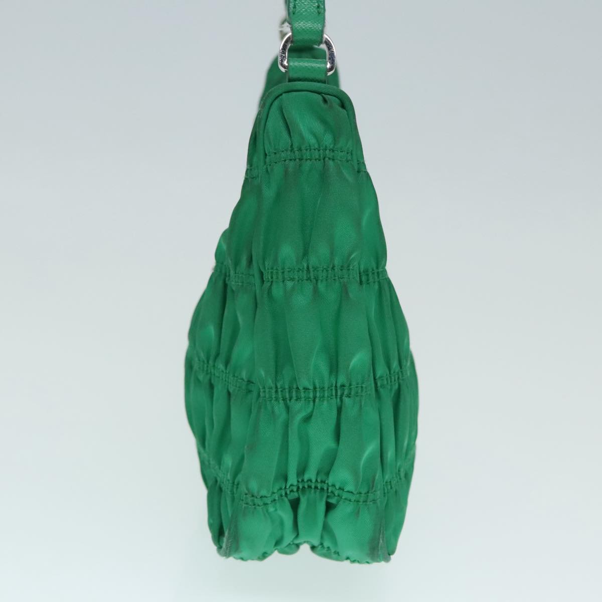 Luxury Prada Accessory Pouch Nylon Green Silver  91870