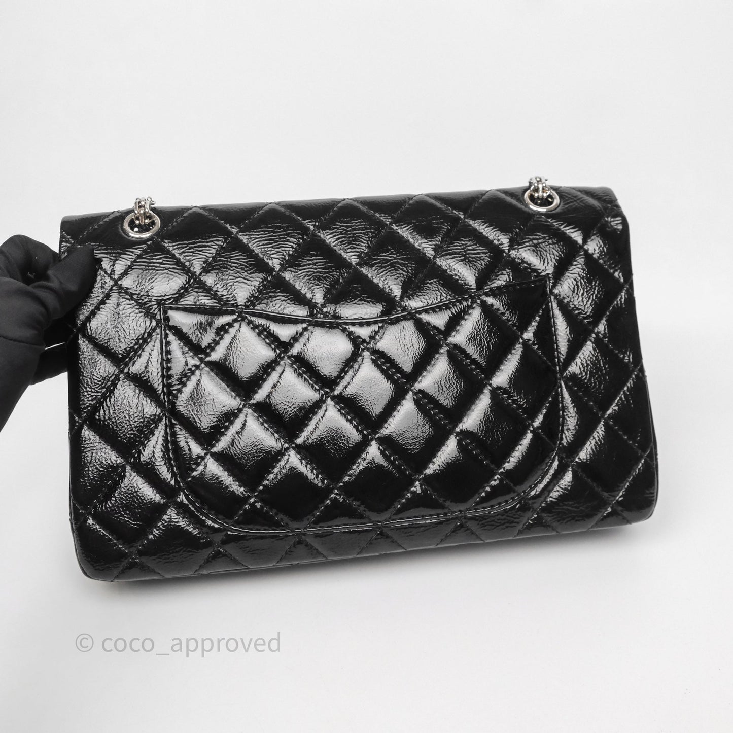 Chanel 2.55 Reissue Glazed Calfskin So Black 227 Silver Hardware