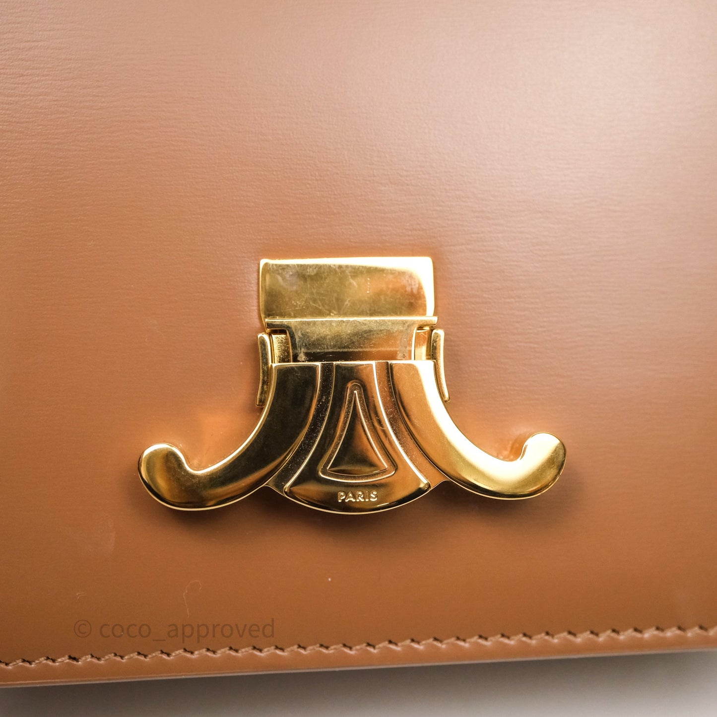 Celine Teen Triomphe Bag Shiny Calfskin Brown