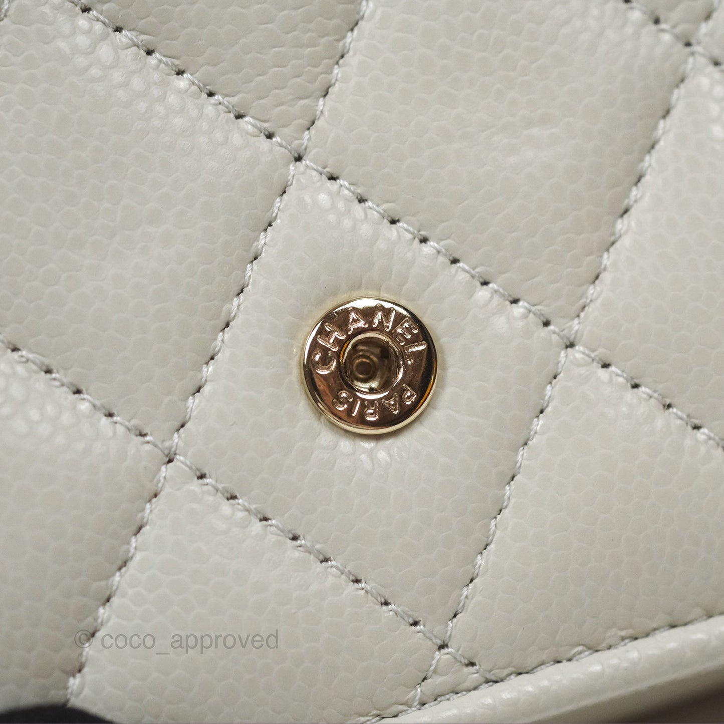 Chanel Quilted Classic Short Wallet Light Grey Caviar Gold Hardware