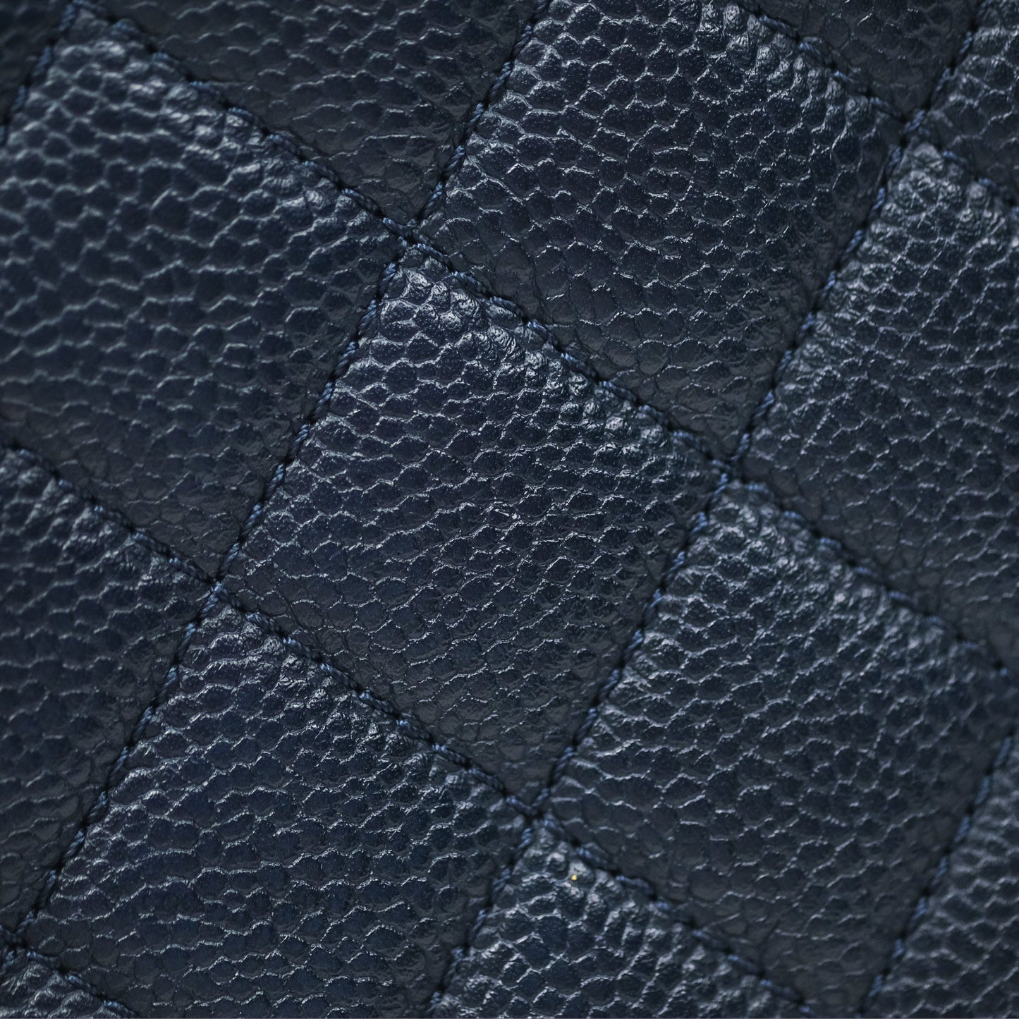 Chanel Quilted Small CC Filigree Vanity Case Navy Black Caviar Gold Hardware