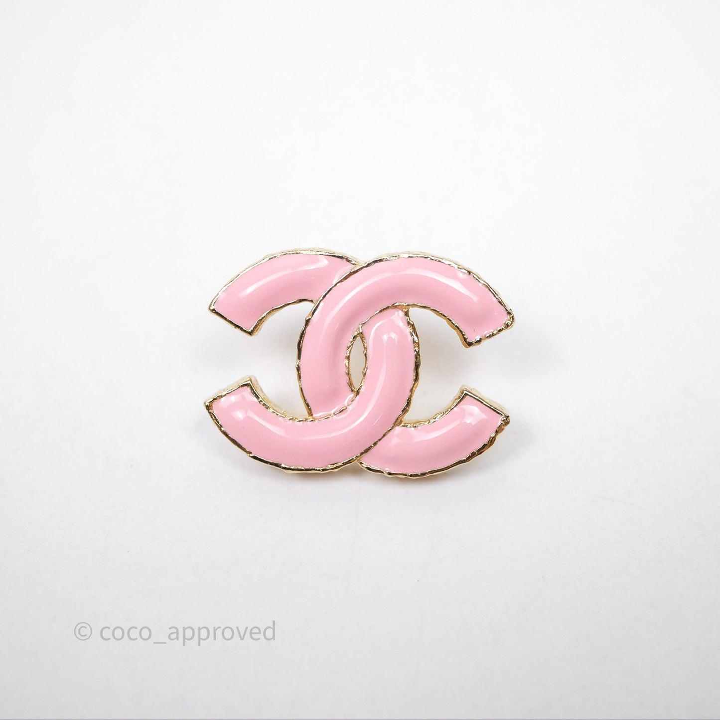 Chanel CC Pink Earrings Gold Tone 23K
