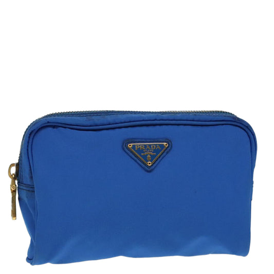 Luxury Prada Pouch Nylon Blue Gold  91930
