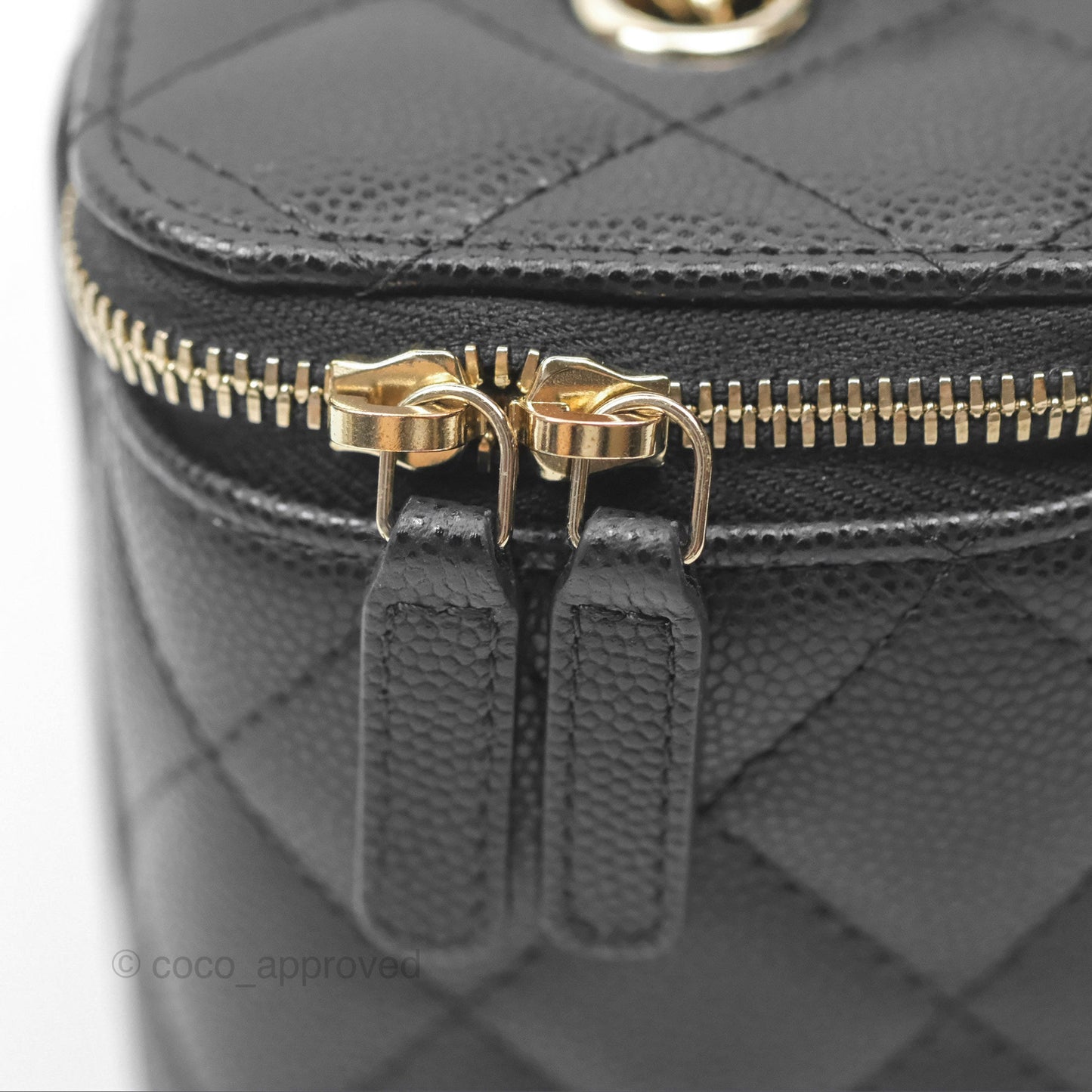 Chanel Vanity Rectangular With Chain Black Caviar Gold Hardware