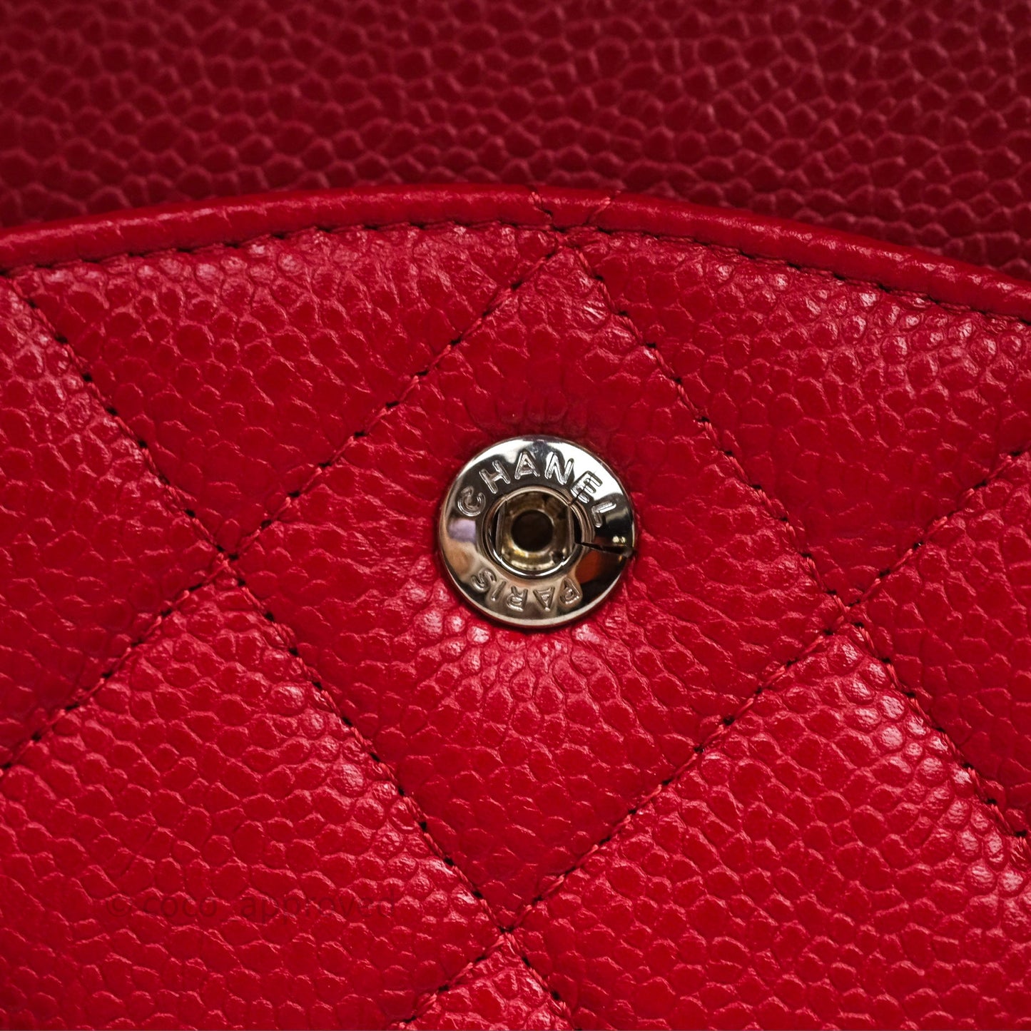 Chanel Quilted Maxi Double Flap Red Caviar Silver Hardware⁣⁣