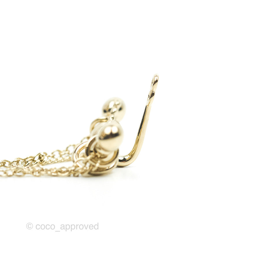 Chanel Crystal CC Earrings Ear Clip Gold Tone 22C