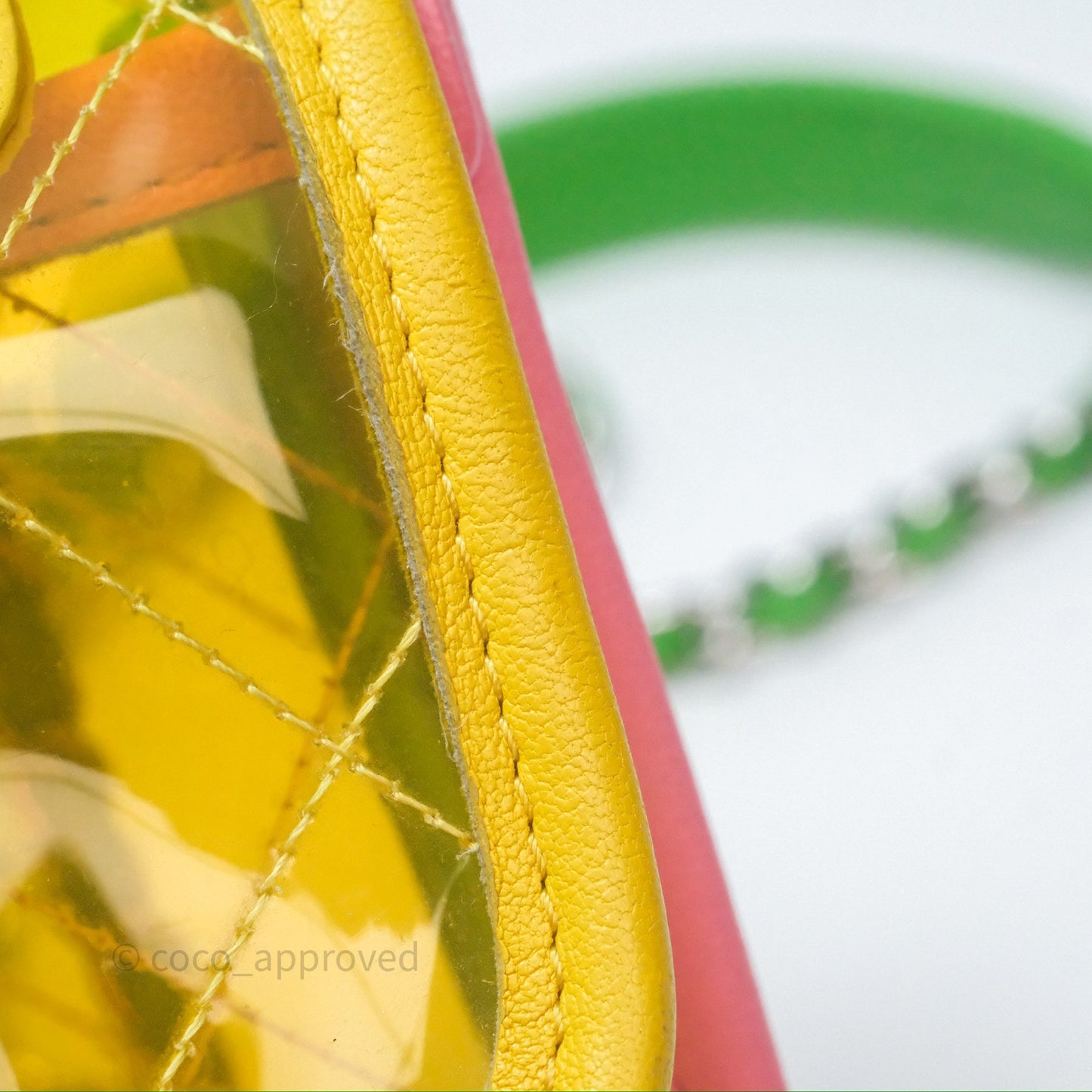 Chanel Mini Coco Splash Flap Bag PVC Lambskin Pink/Yellow/Green Silver Hardware