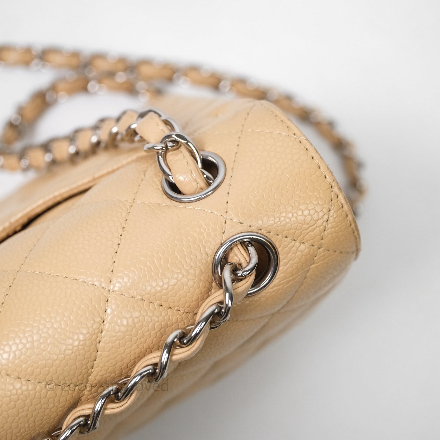 Chanel Jumbo Double Flap Beige Caviar Silver Hardware⁣⁣