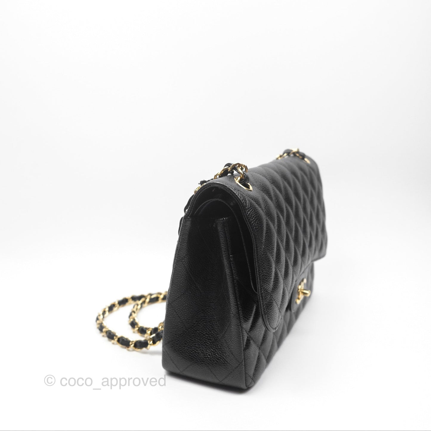 Chanel Jumbo Double Flap Black Caviar Gold Hardware⁣⁣