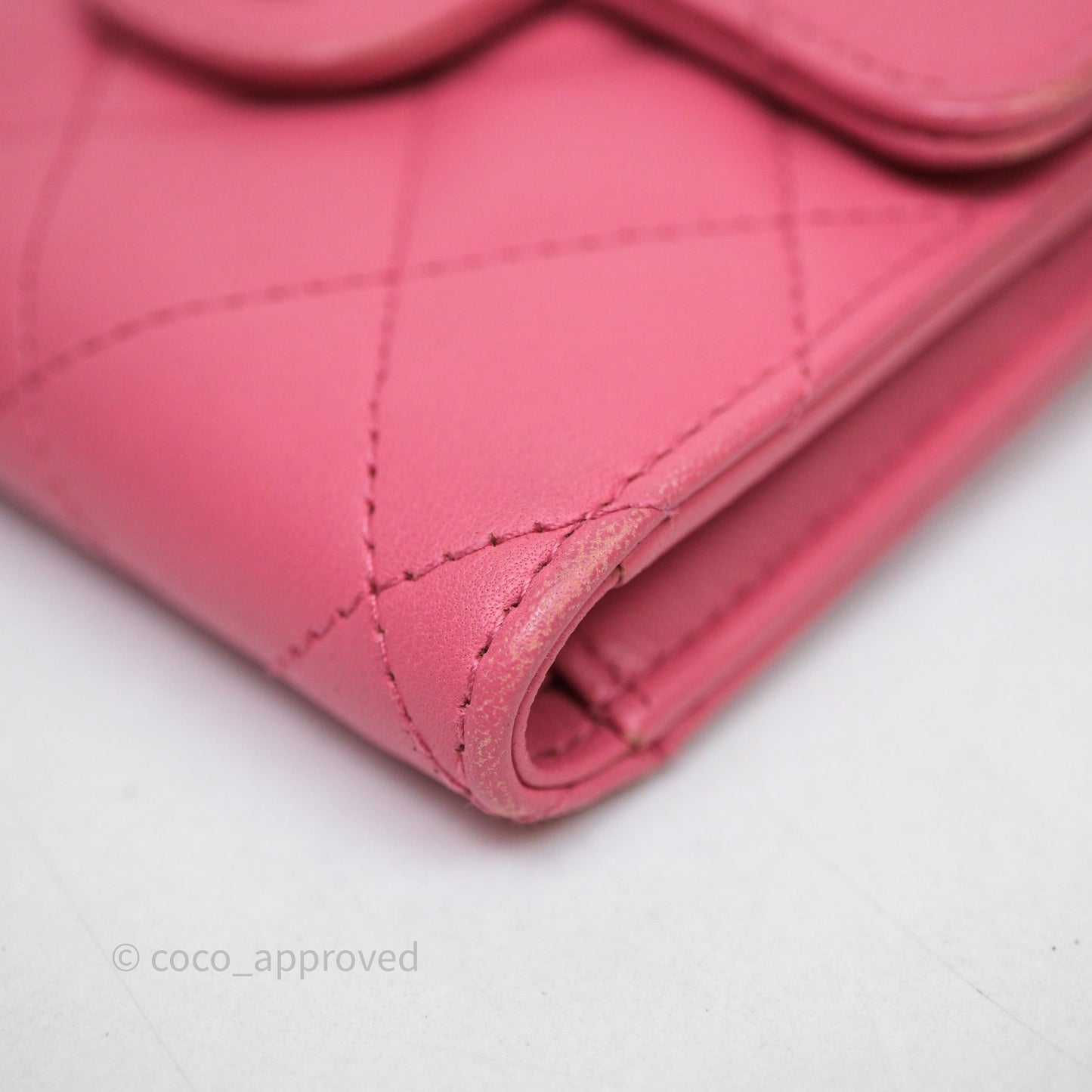 Chanel Classic Flap Wallet Pink Lambskin Silver Hardware