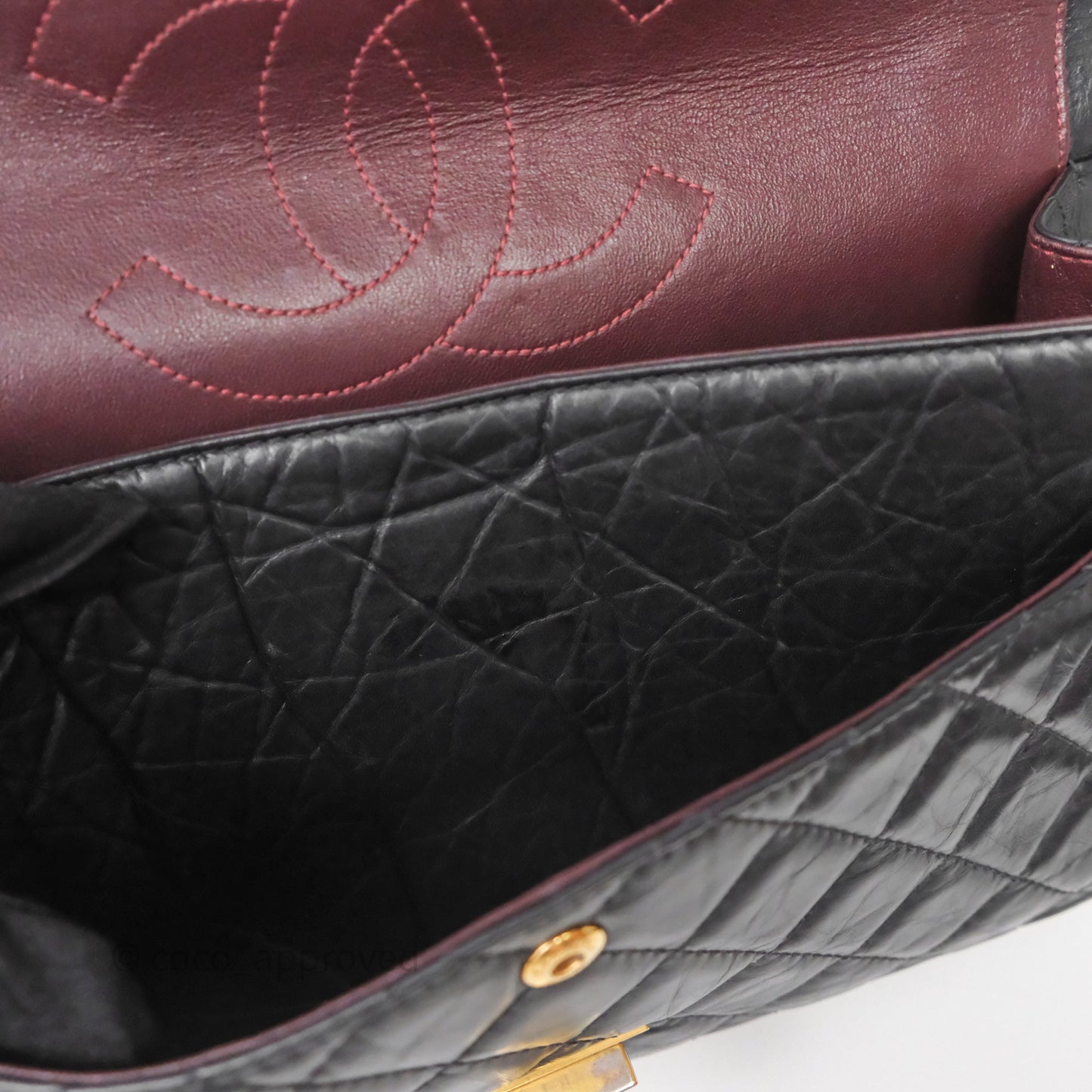 Chanel Quilted 2.55 Reissue 226 Flap Bag Black Aged Calfskin Gold Hardware
