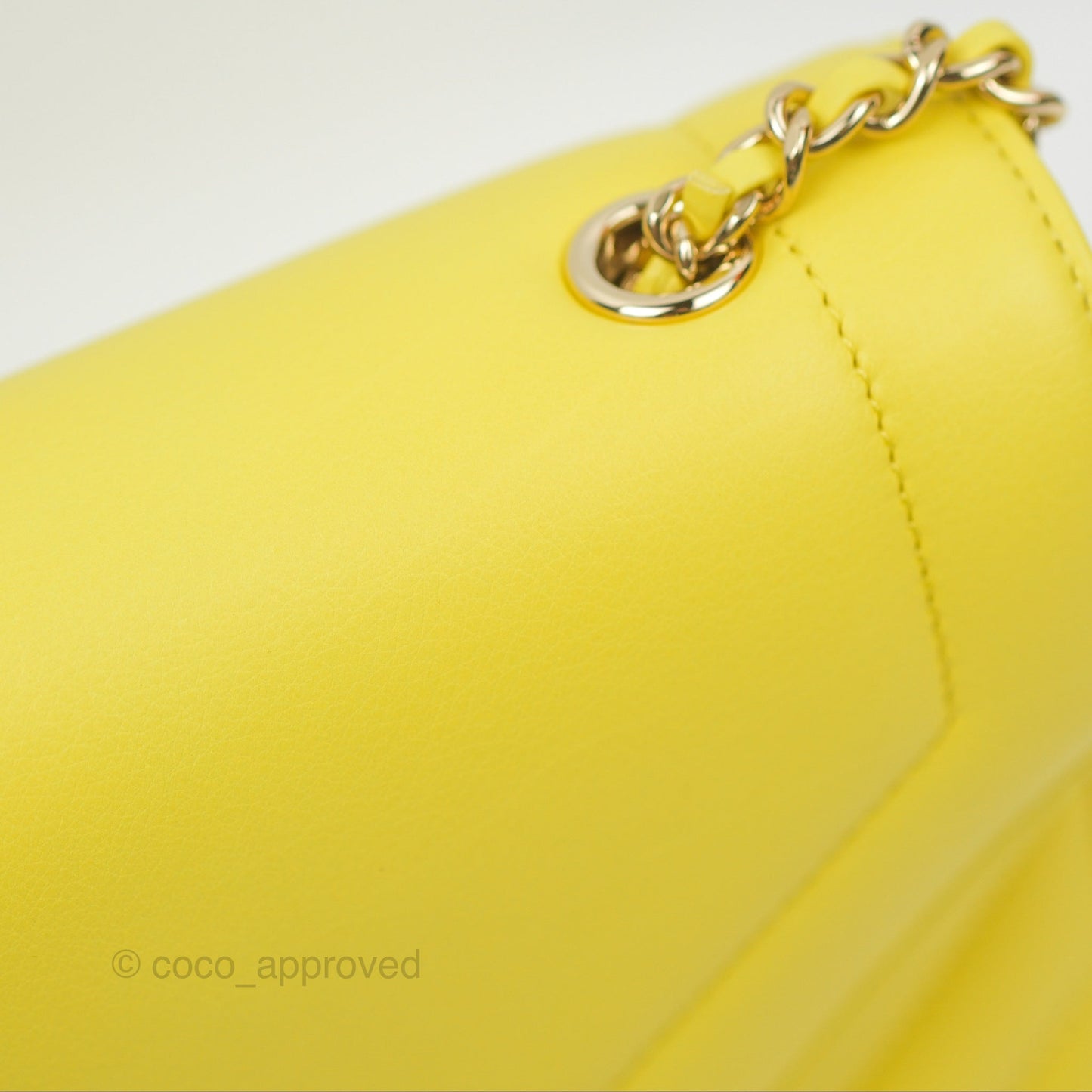 Chanel Chevron Square Envelope Flap Bag Yellow 19C