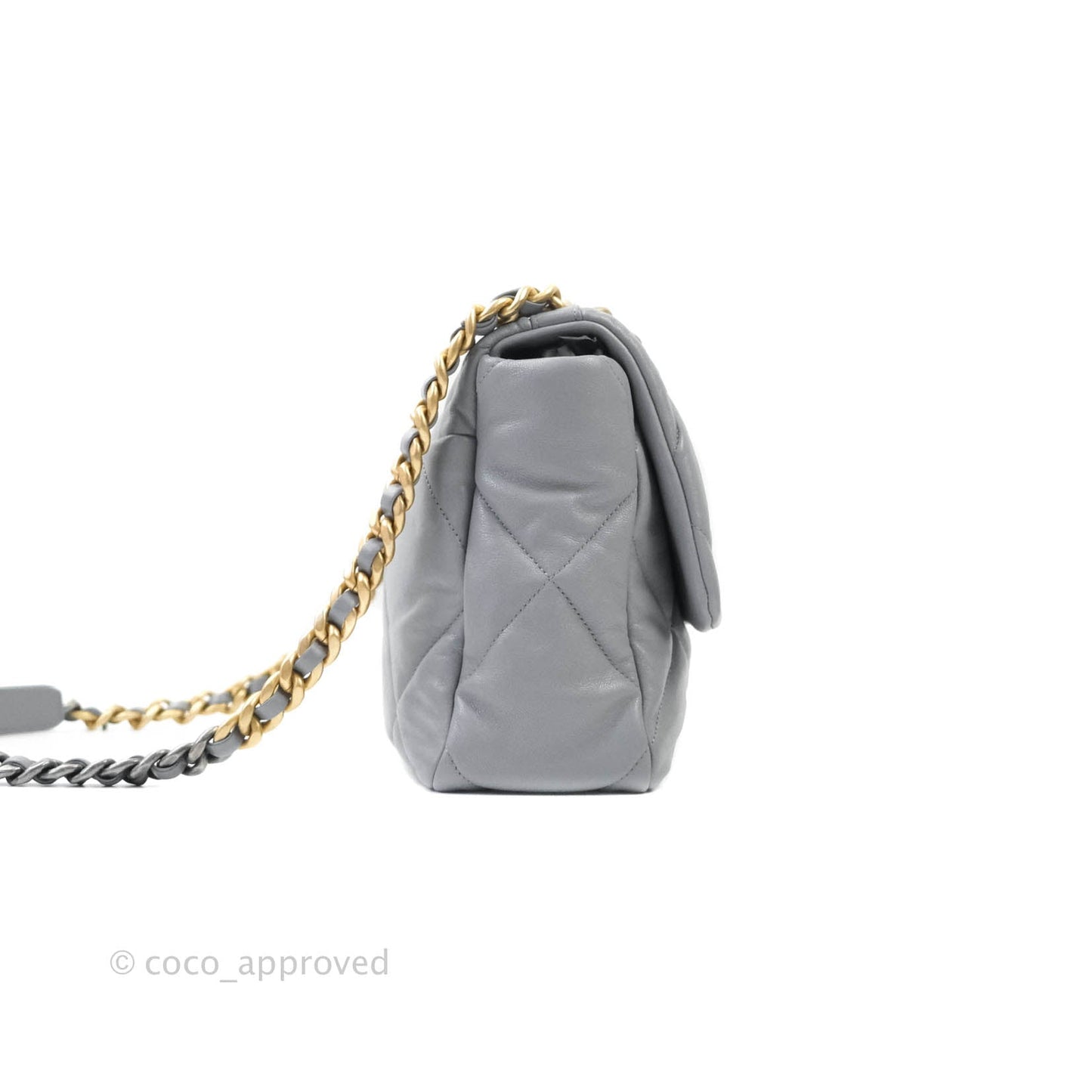 Chanel 19 Medium Grey Mixed Hardware Goatskin