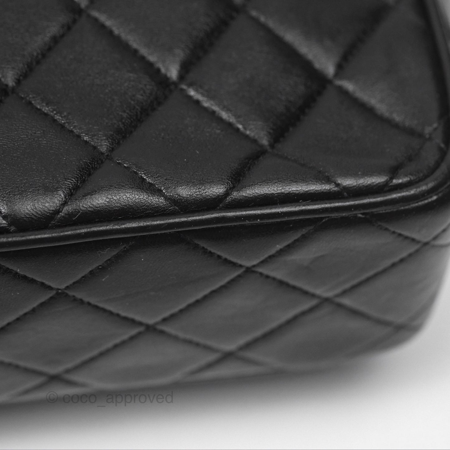 Chanel Vintage Diana Fringe Camera Bag Black Lambskin 24K Gold Hardware