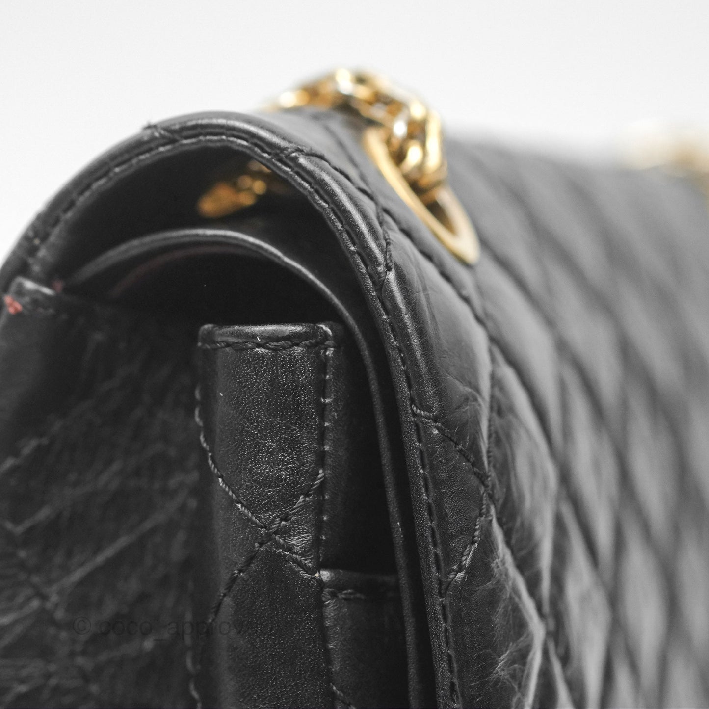 Chanel Reissue 225 Quilted Black Aged Calfskin Aged Gold Hardware