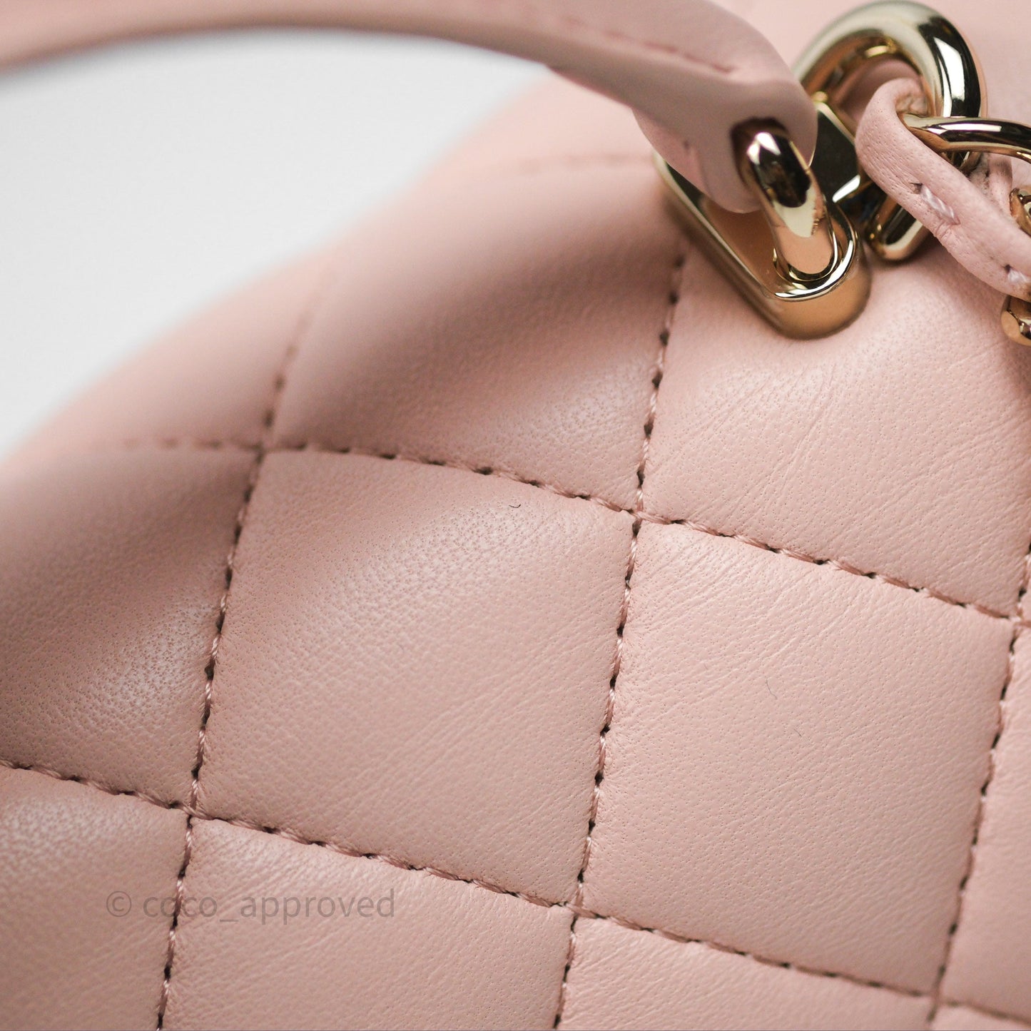 Chanel Top Handle Mini Rectangular Flap Pink Lambskin Gold Hardware