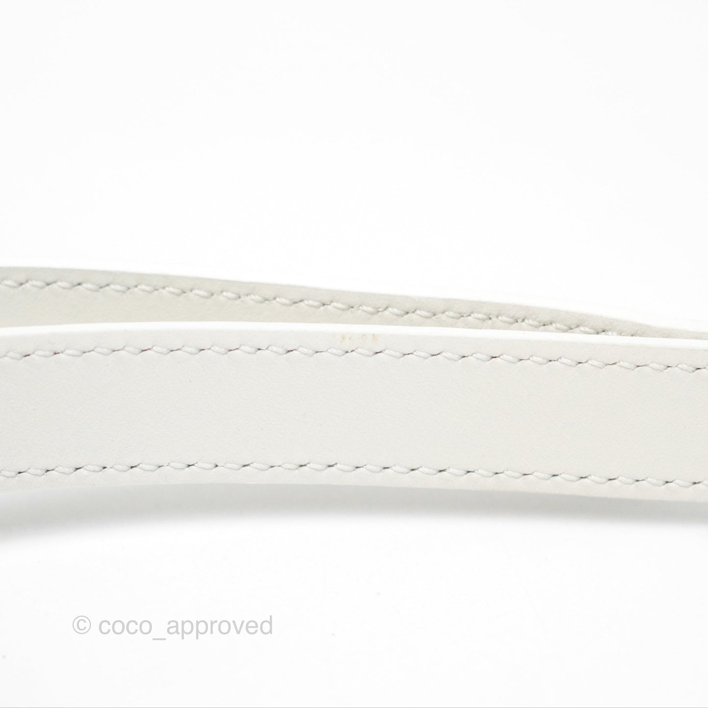 Celine Round Purse on Strap Triomphe Canvas White Calfskin