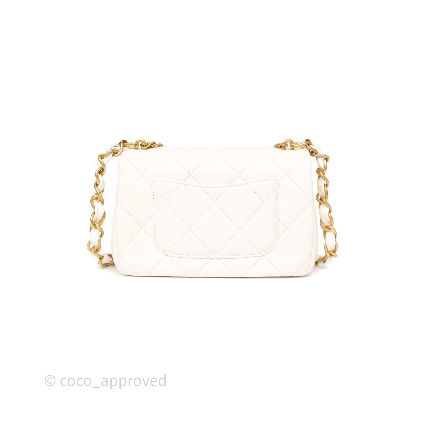 Chanel Small Fancy Jewel Flap White Shiny Lambskin Aged Gold Hardware 23S
