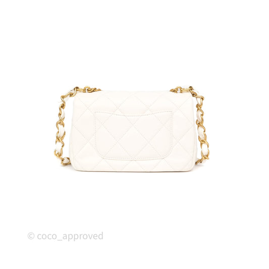 Chanel Small Fancy Jewel Flap White Shiny Lambskin Aged Gold Hardware 23S