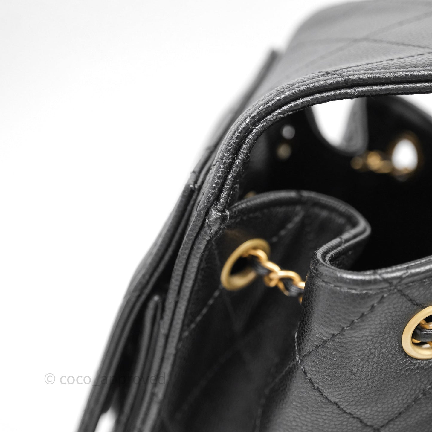 Chanel 25 Small Black Caviar Aged Gold Hardware