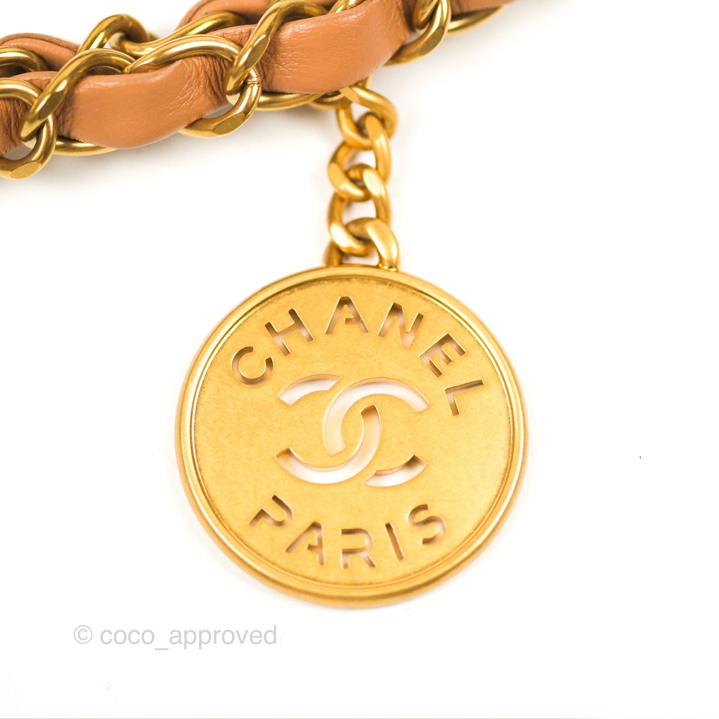 Chanel 22 Small Caramel Beige Shiny Calfskin Aged Gold Hardware