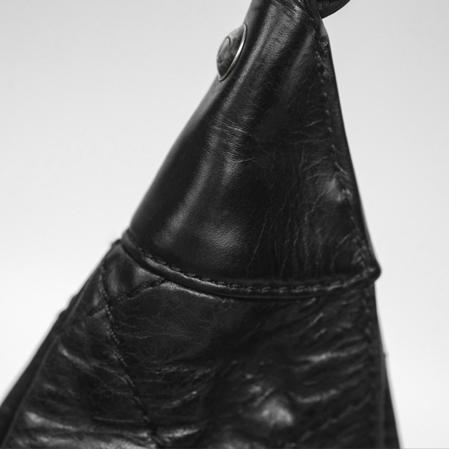 Chanel Quilted Coco Supple Hobo Black Aged Calfskin Ruthenium Hardware