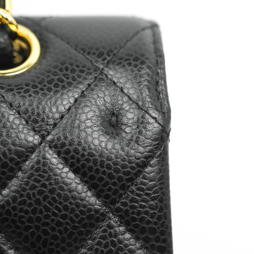 Chanel Classic Double Flap M/L Black Caviar Gold Hardware