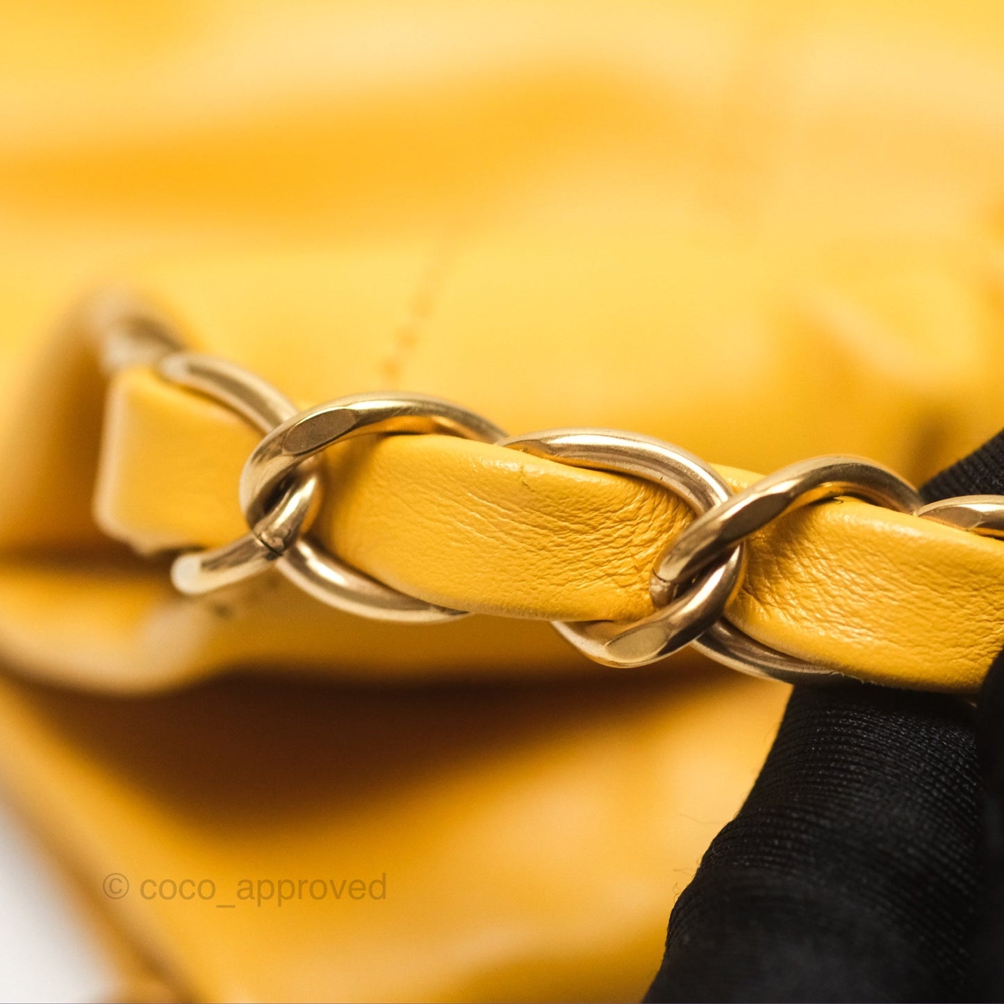Chanel 22 Small Mustard Yellow Shiny Aged Calfskin Aged Gold Hardware