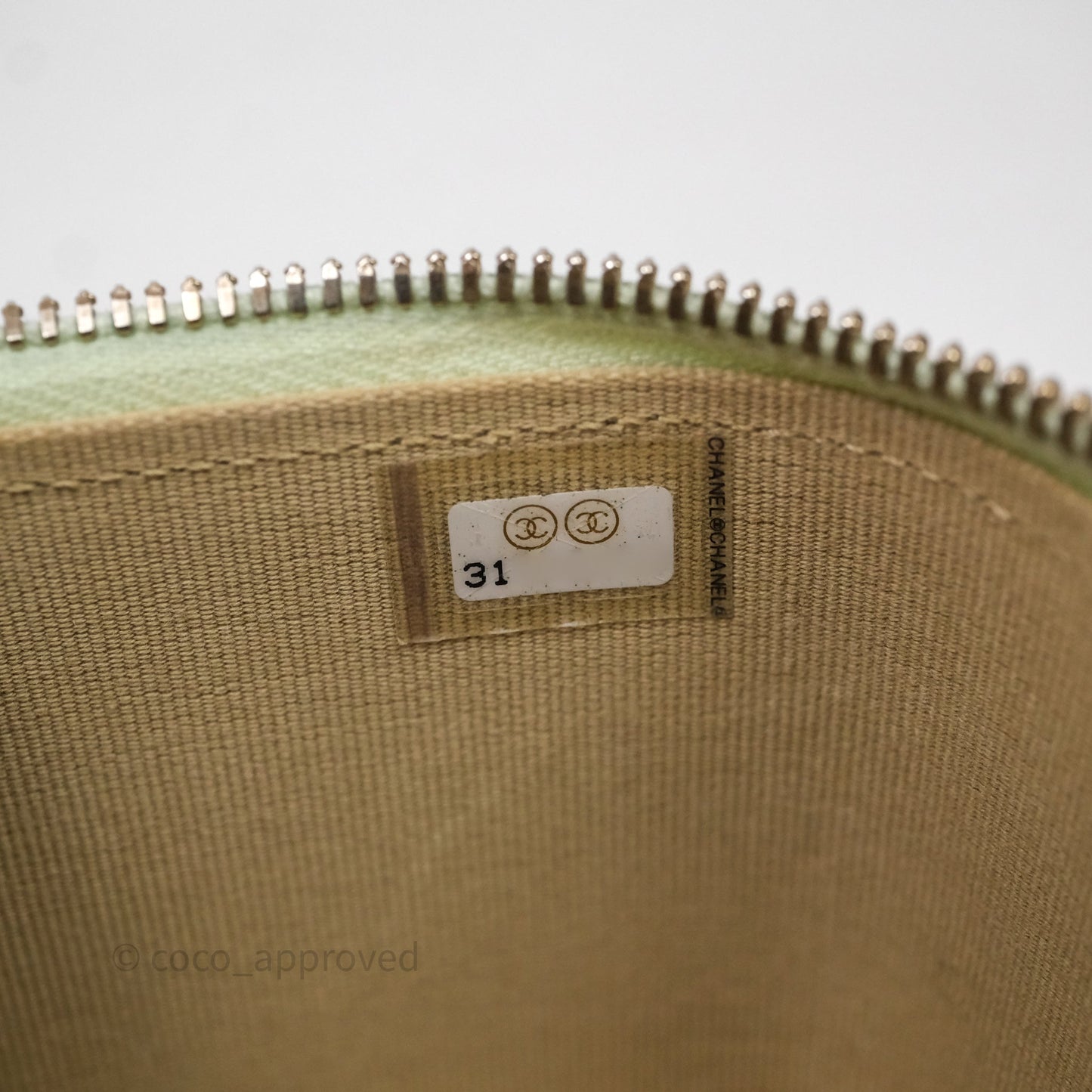 Chanel Mini Pearl Crush Vanity With Chain Green Aged Gold Hardware