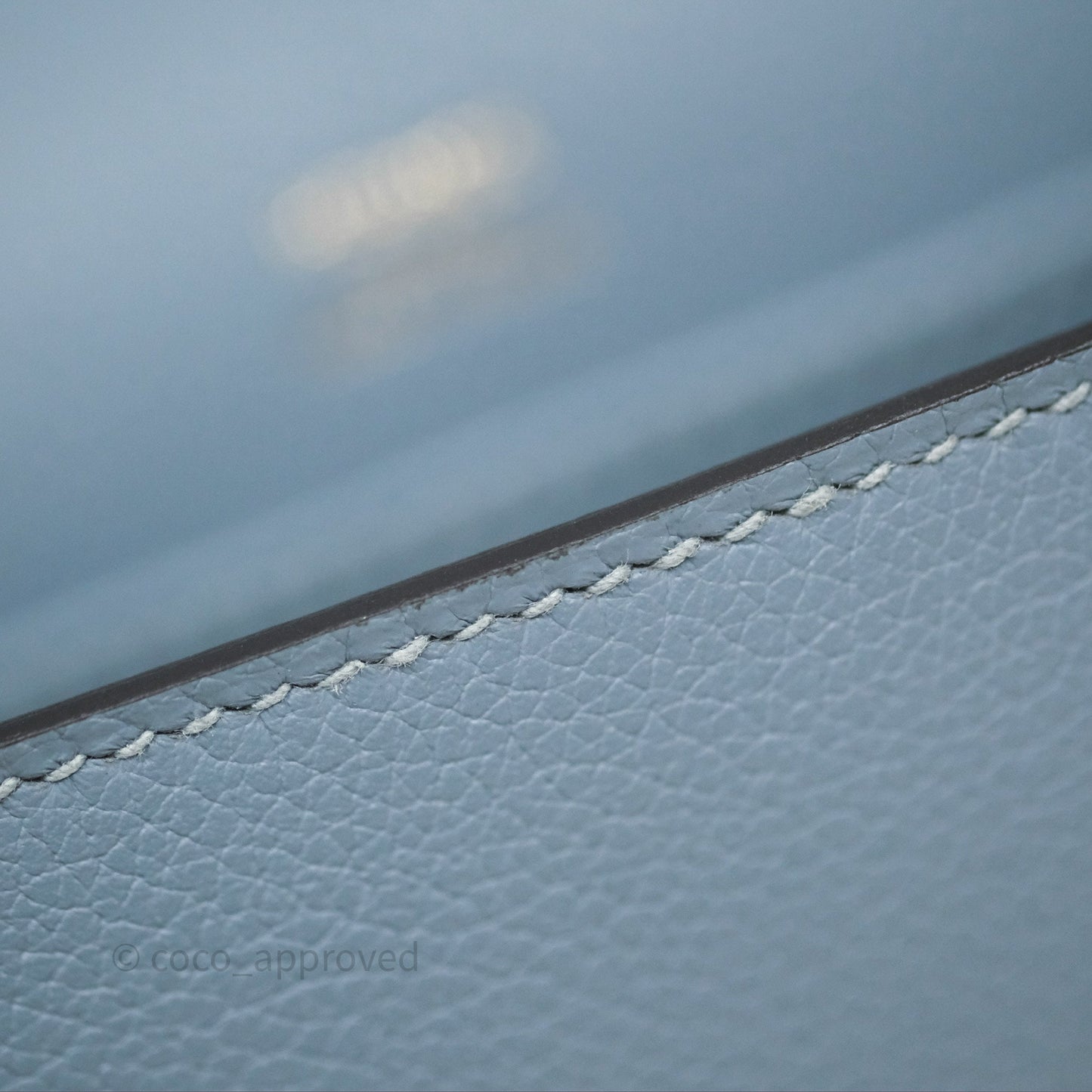 Hermès Roulis Mini 18 Bleu Lin J7 Evercolour Gold Hardware