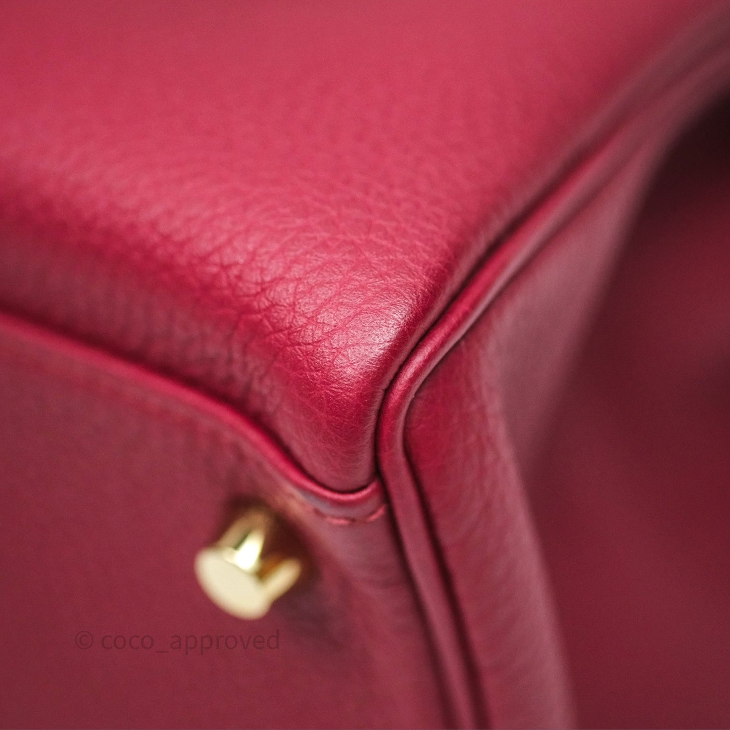 Hermès Kelly 32 Retourne Rouge Grenat K1 Togo Gold Hardware