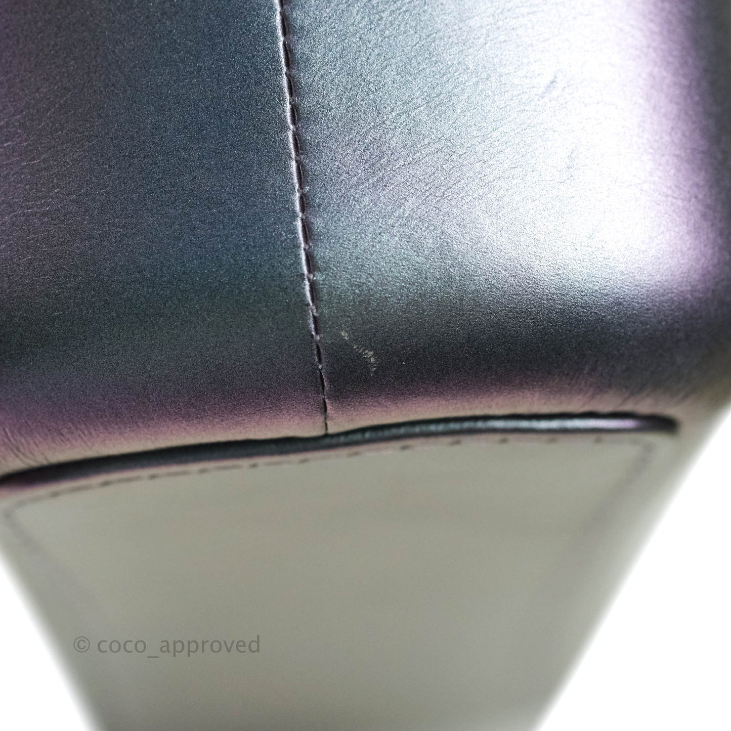 Chanel Medium Gabrielle Metallic Purple Black Aged Calfskin Rainbow Hardware