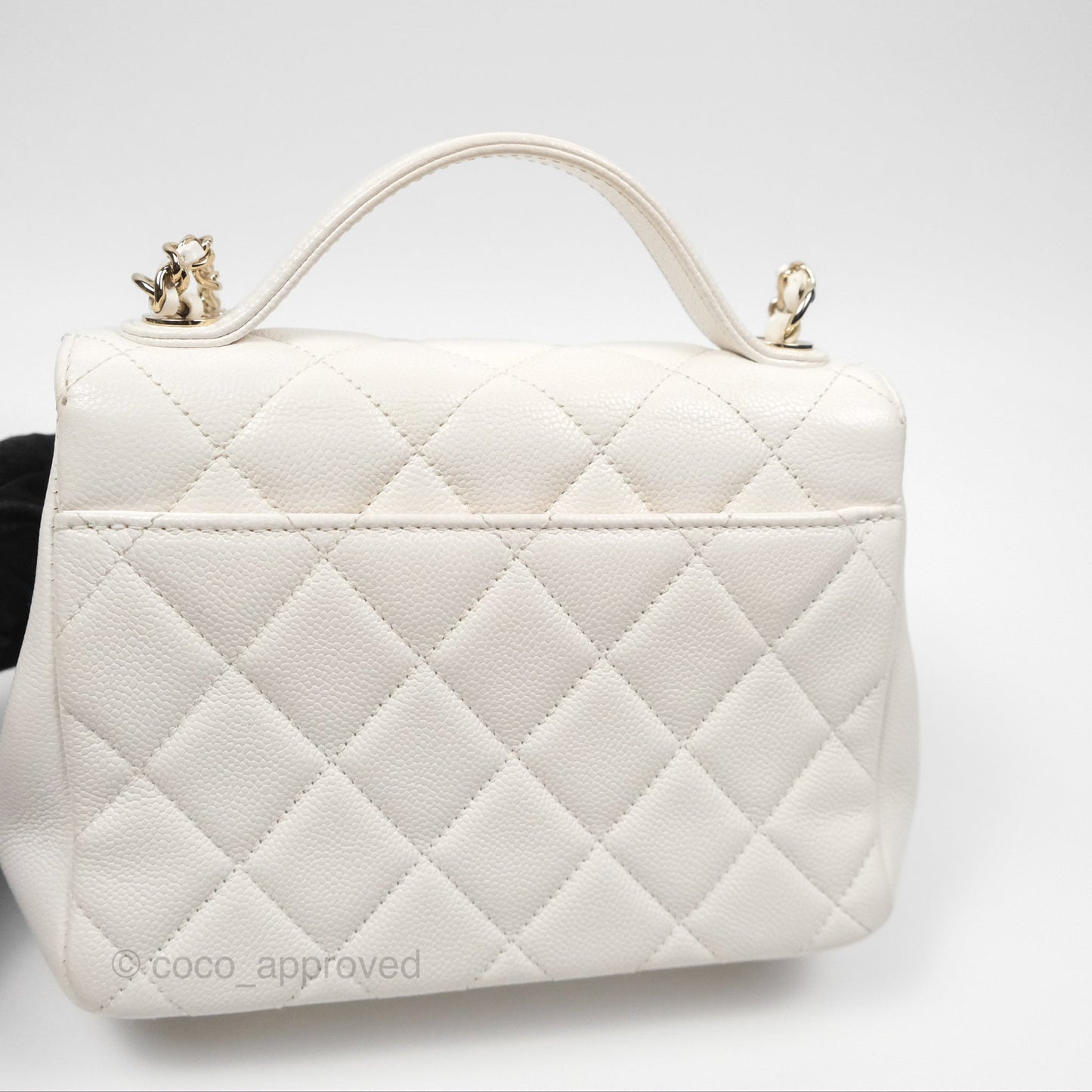 Chanel Quilted Small Business Affinity Flap White Caviar Gold Hardware