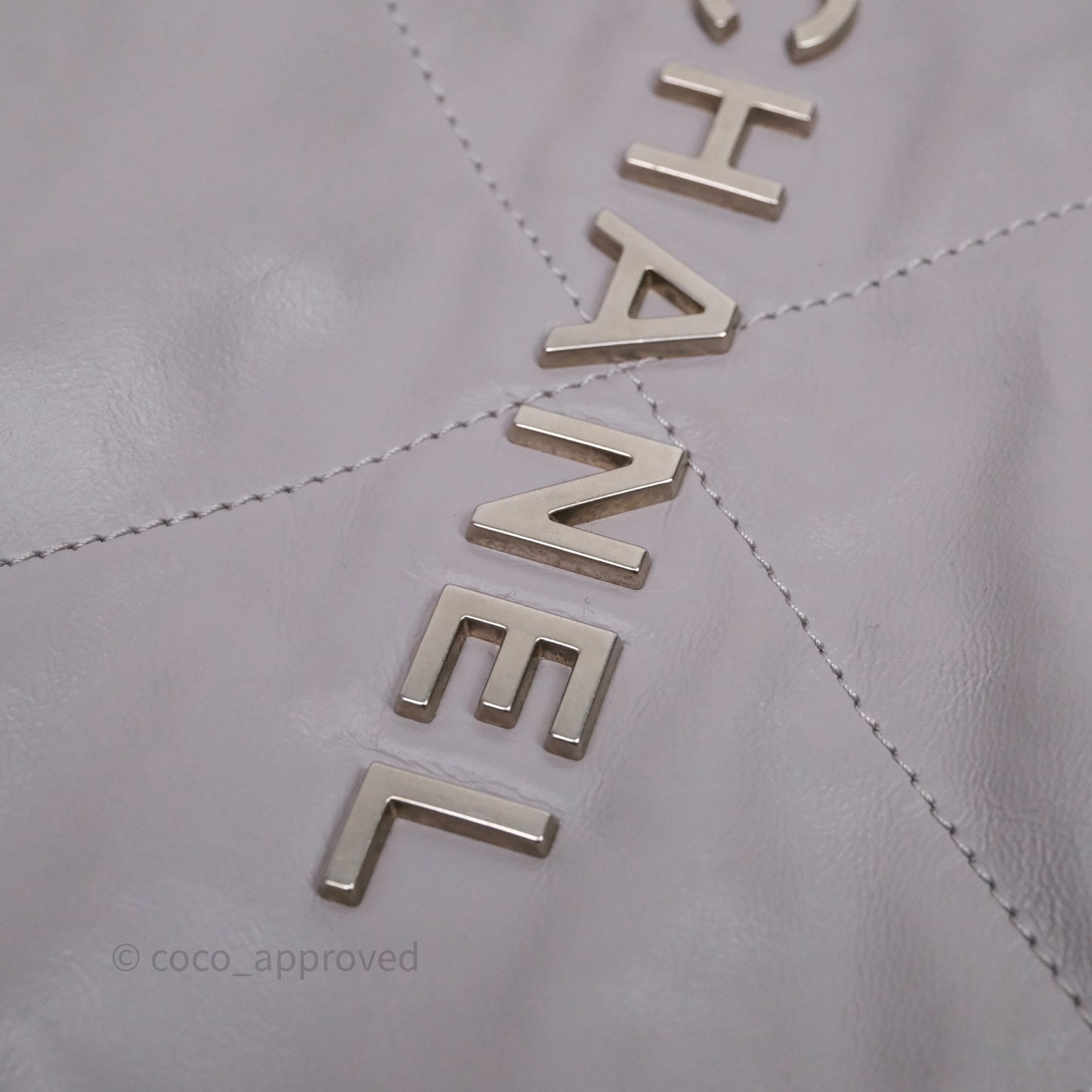 Chanel 22 Small Grey Aged Calfskin Matte Silver Hardware