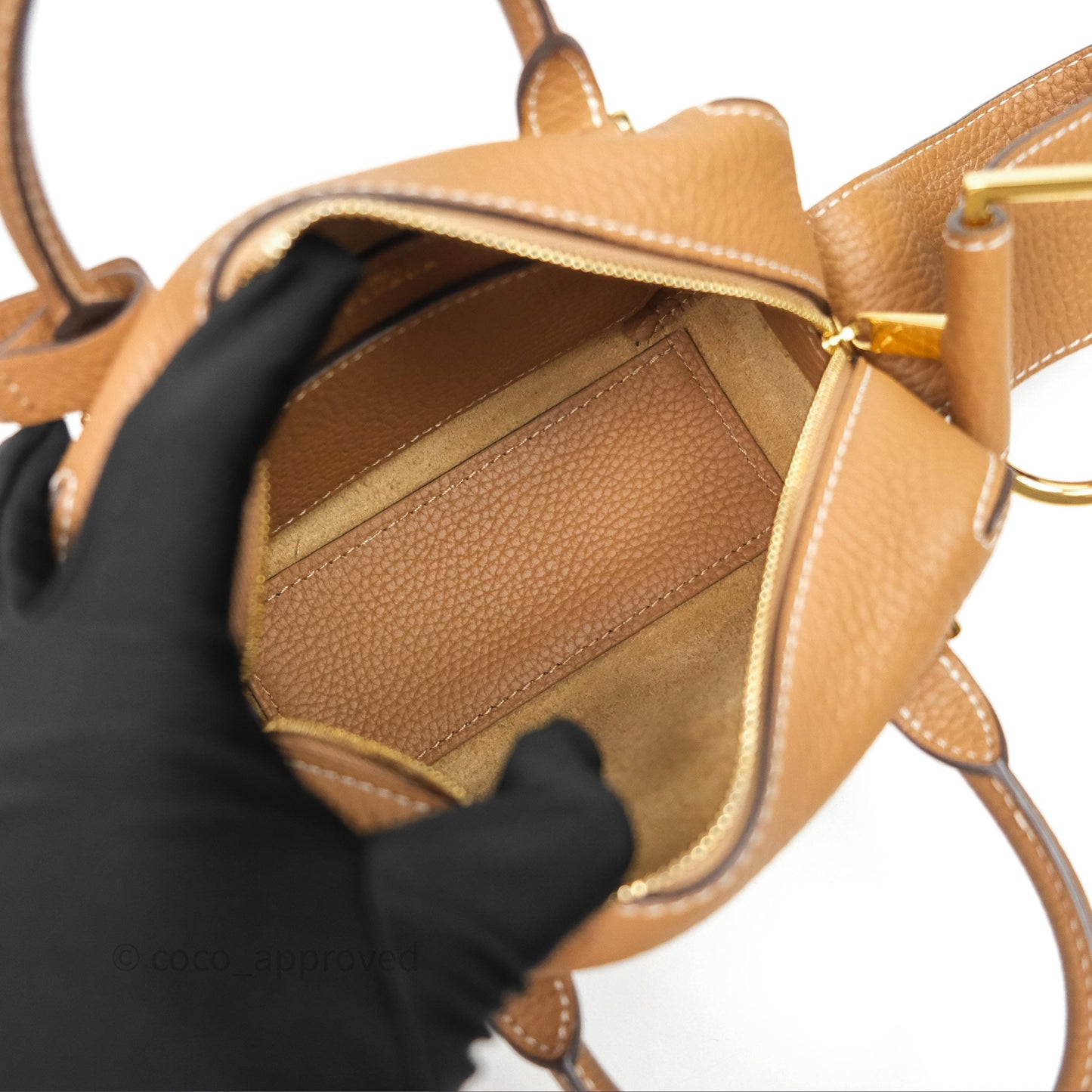 Delvaux Cool Box Nano Taurillon Soft Grained Calfskin Vegetal Ivory Gold Hardware