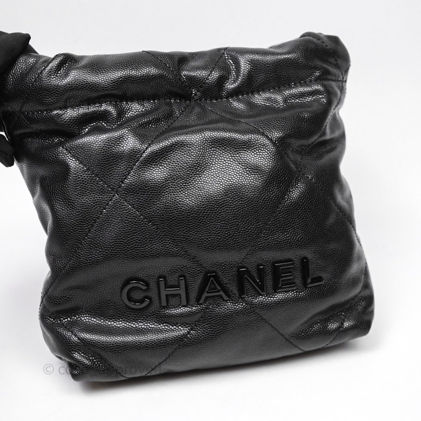 Chanel 22 Mini Black Caviar Aged Gold Hardware