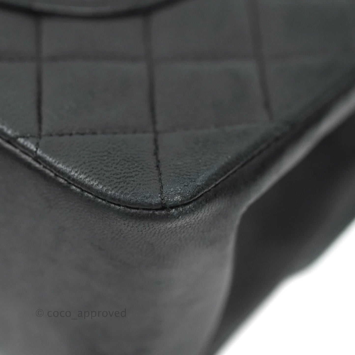 Chanel Vintage M/L Quilted Lambskin Medium Double Flap Bag Black