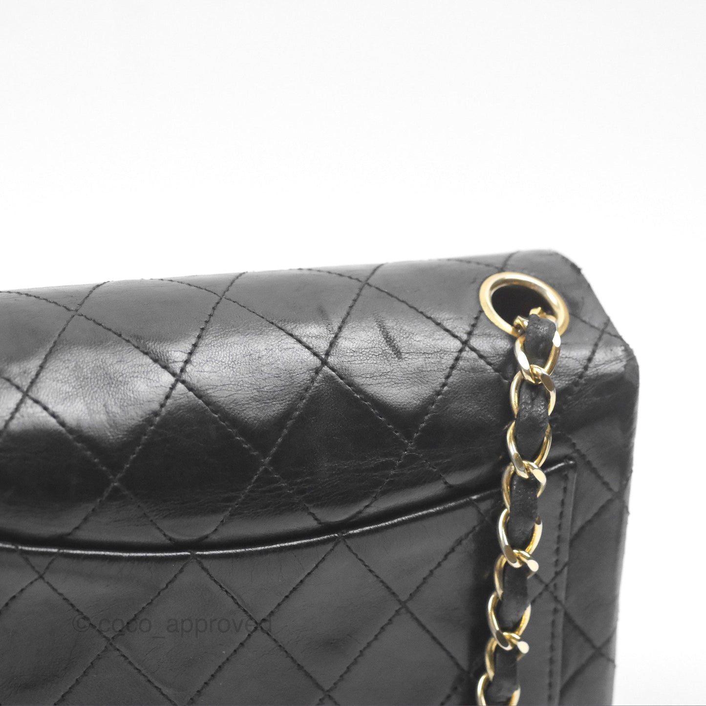 Chanel Vintage Mini Square Black Lambskin 24K Gold Hardware