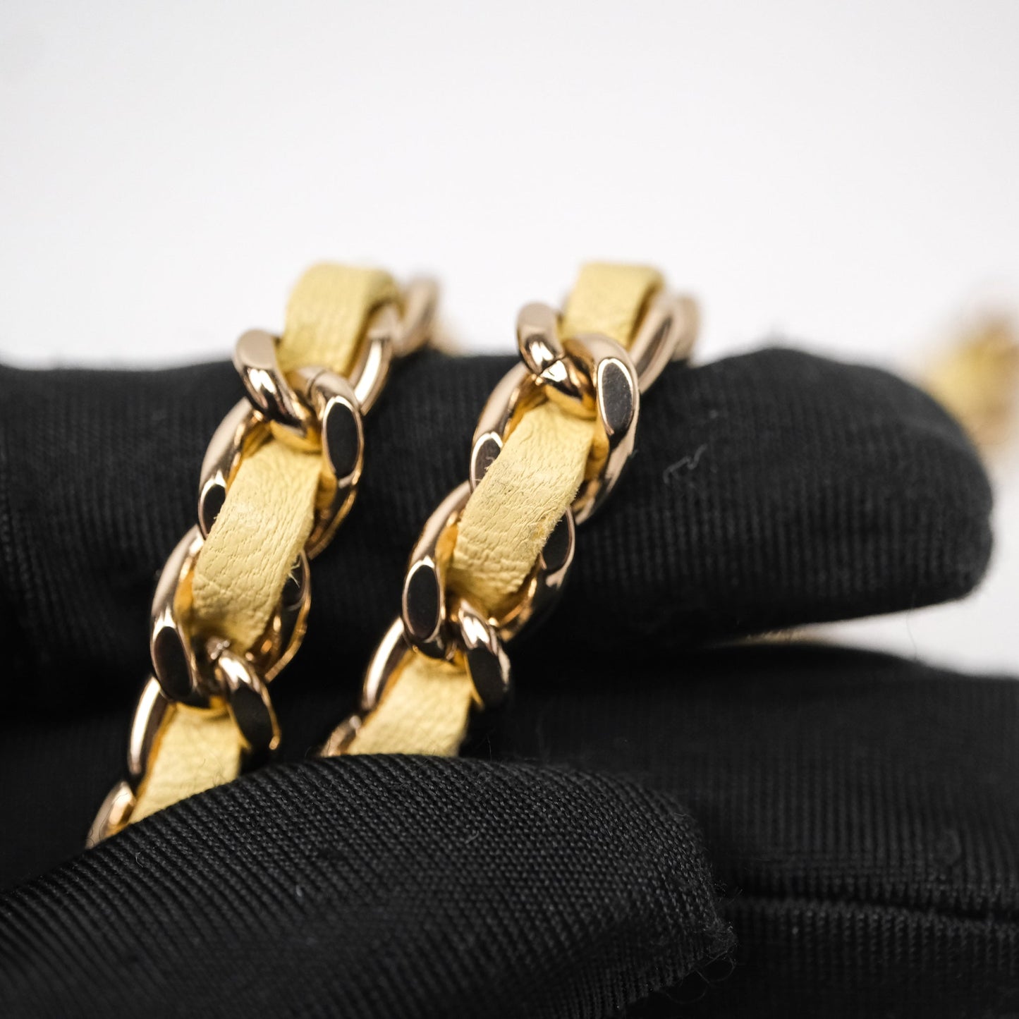 Chanel Mini Top Handle Vanity With Chain Yellow Lambskin Gold Hardware