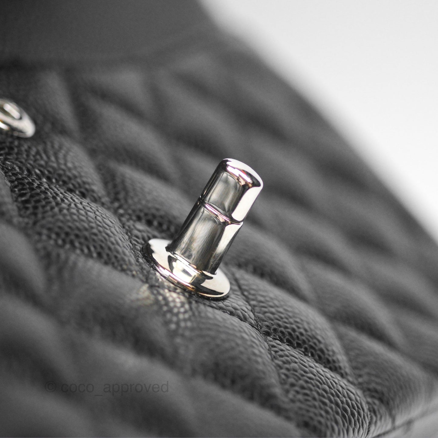 Chanel Classic M/L Medium Flap Quilted Black Caviar Silver Hardware