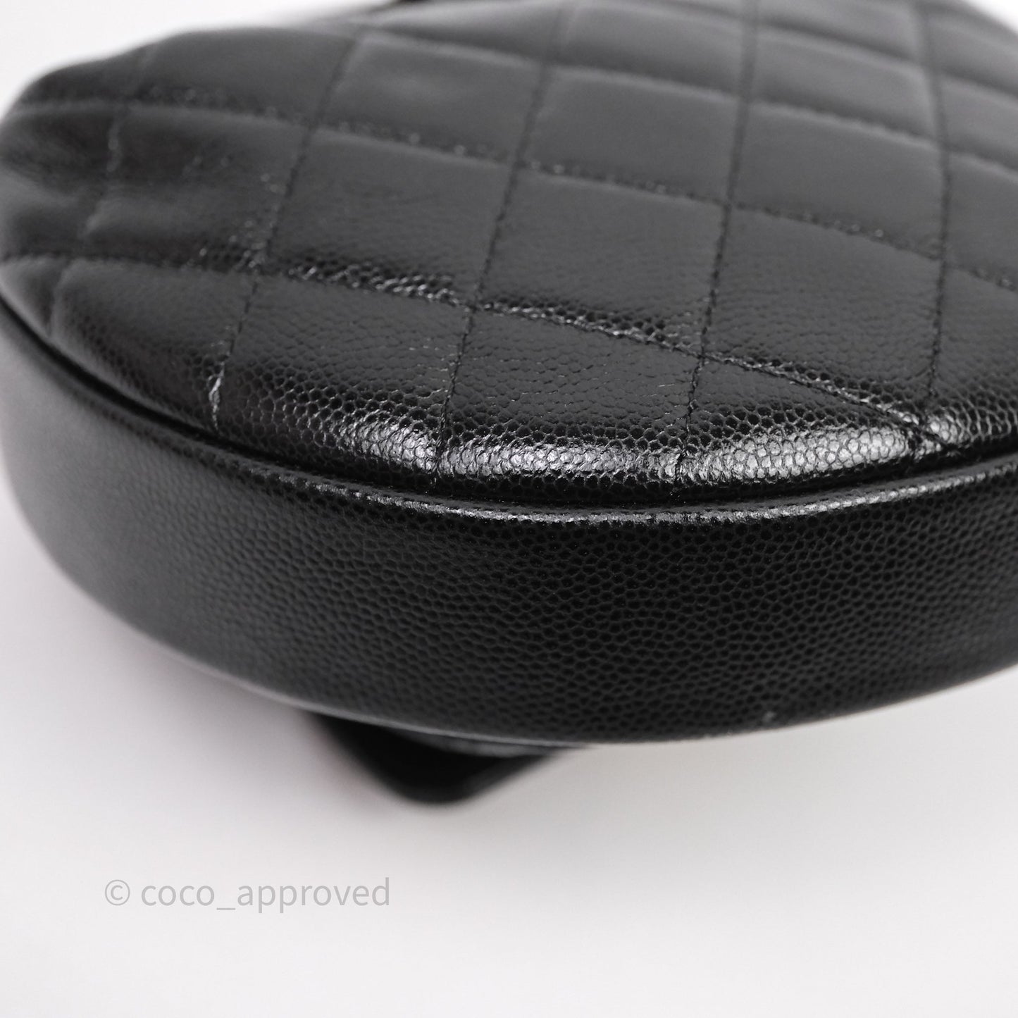 Chanel Quilted Polly Pocket Hobo Bag Caviar Black Gold Hardware