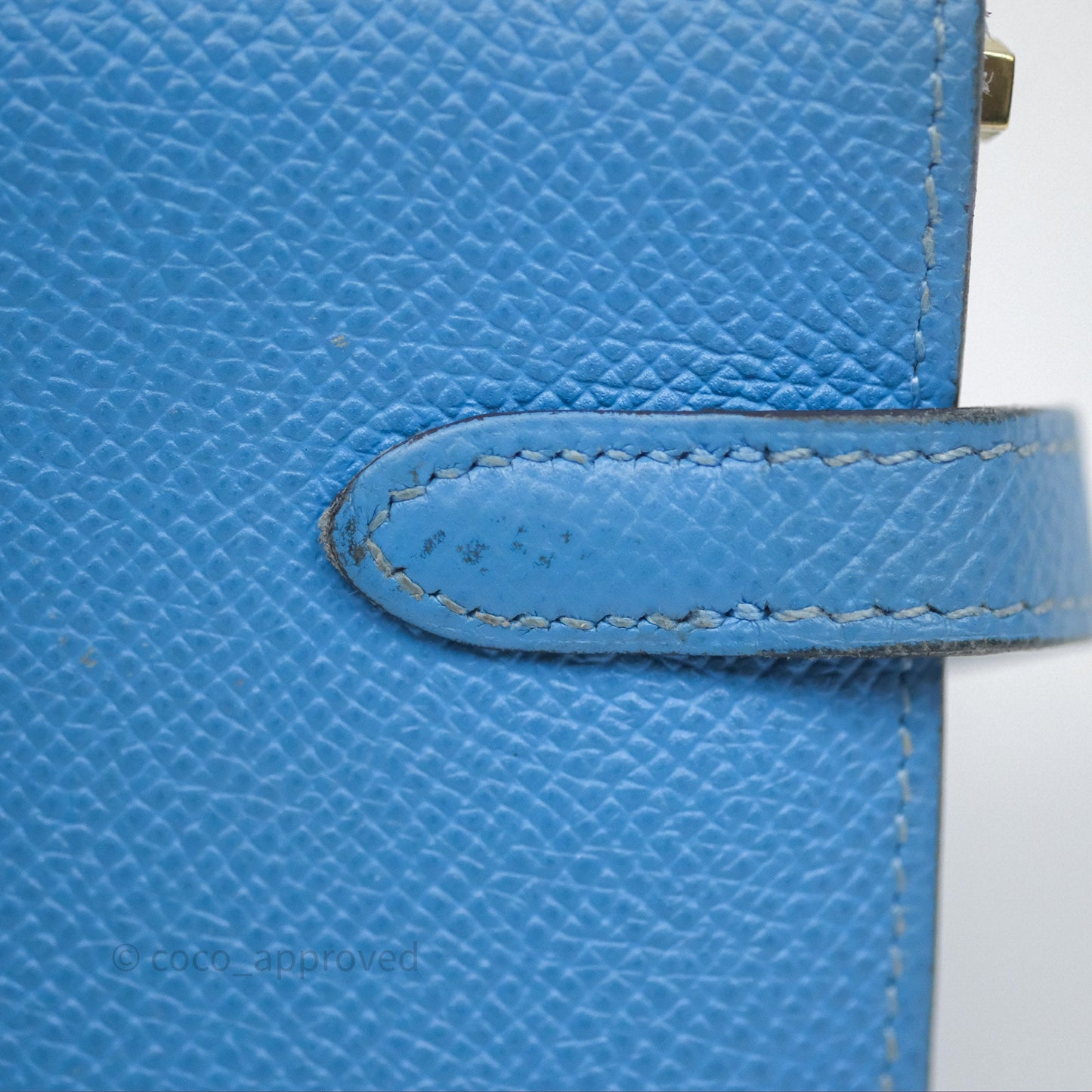 Hermès Kelly Depliant Wallet Blue Epsom Gold Hardware