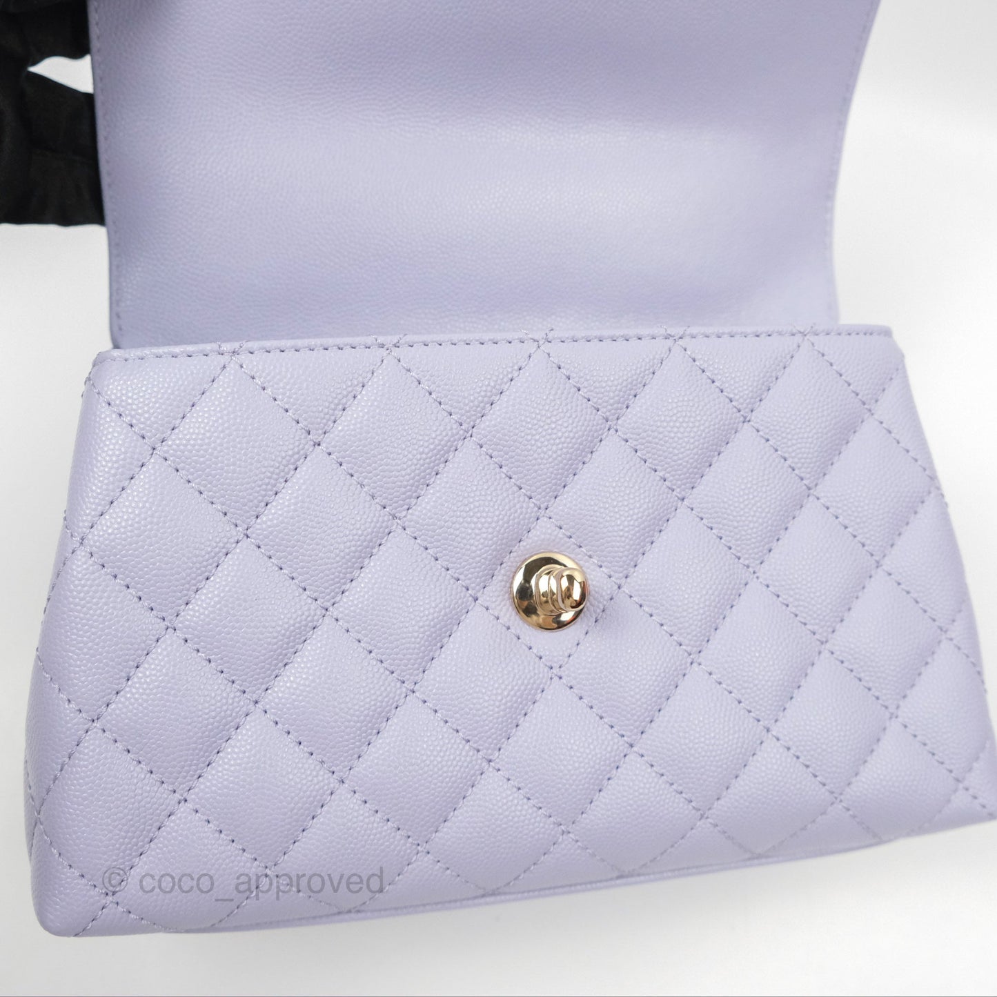 Chanel Small Coco Handle Lilac Caviar Gold Hardware