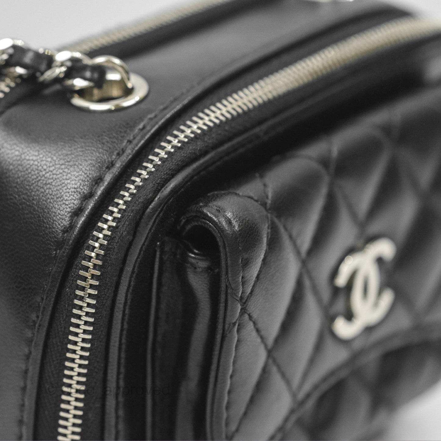 Chanel Small Pocket Box Camera Case Black Lambskin Silver Hardware