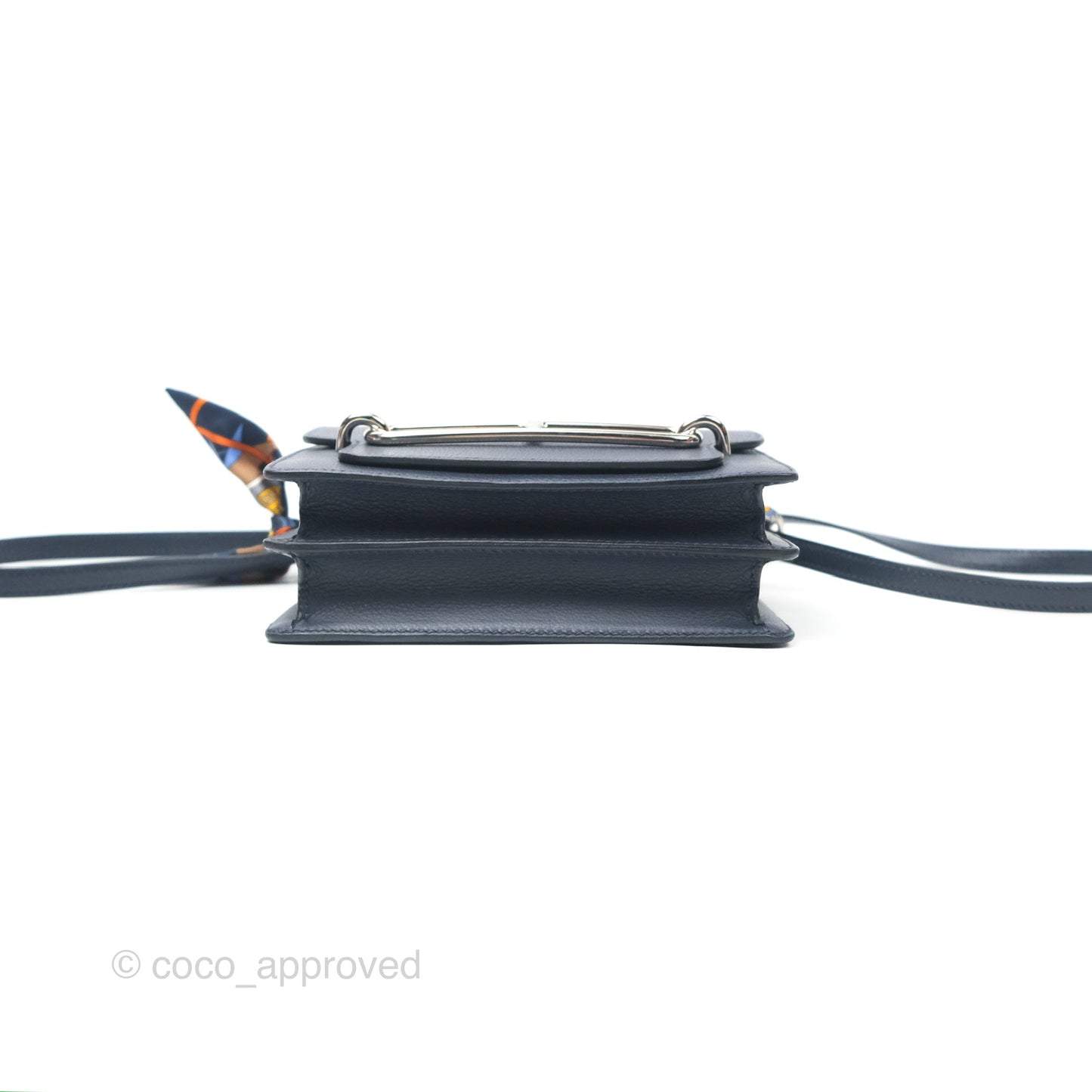 Hermès Roulis Mini 18 Blue Nuit Evercolor Palladium Hardware
