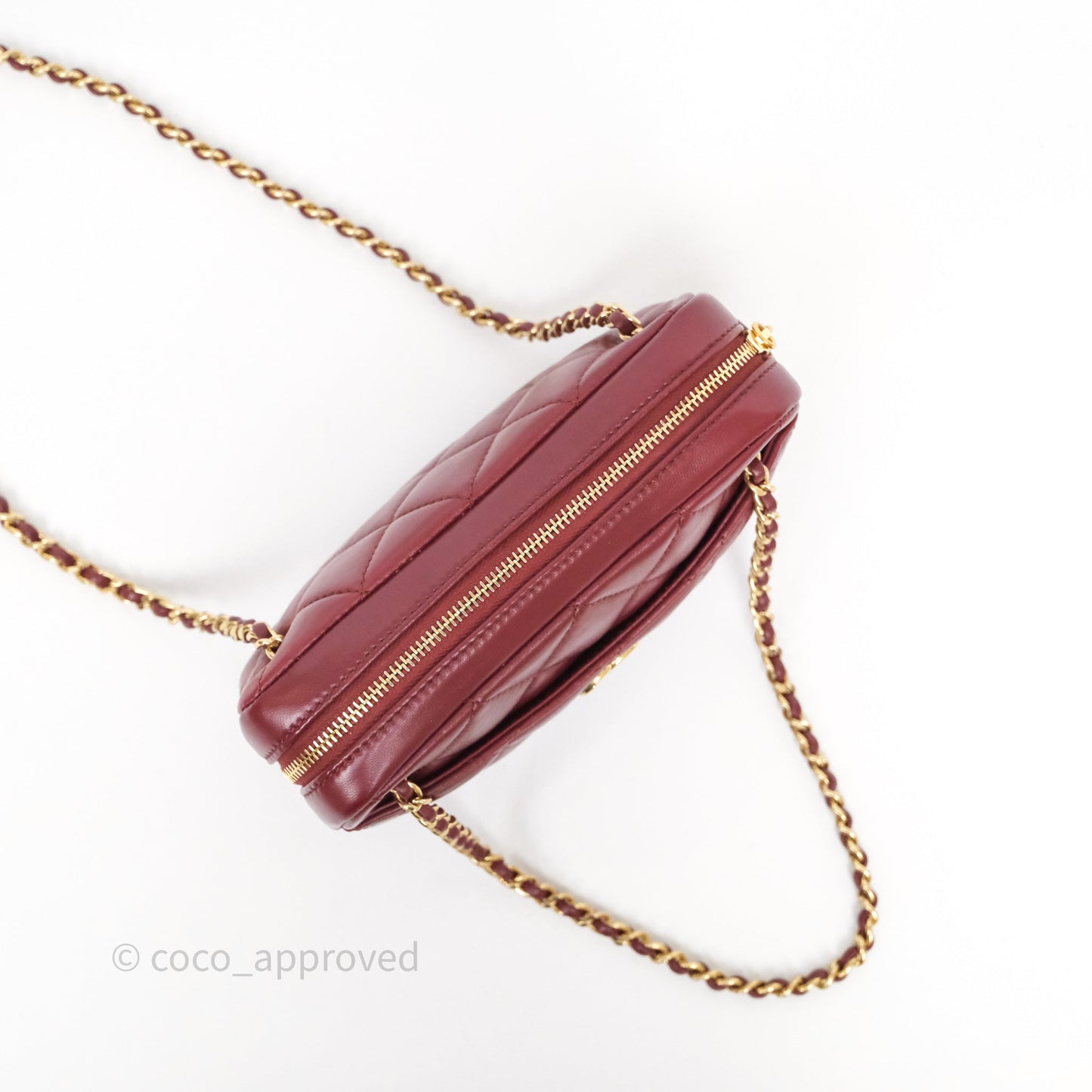 Chanel Small Camera Bag Burgundy Lambskin Gold Hardware