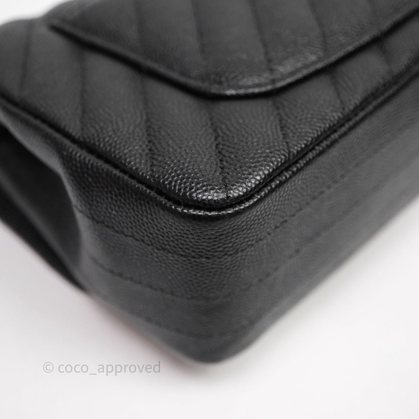 Chanel Mini Rectangular Chevron Black Caviar Gold Hardware