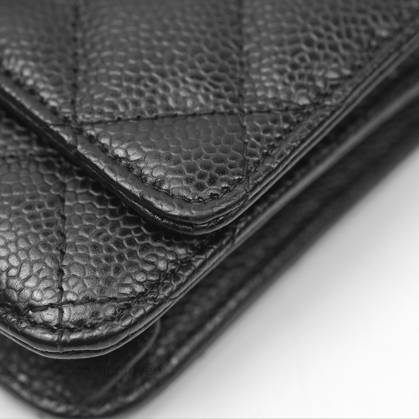 Chanel Quilted Classic Wallet On Chain WOC Black Caviar Gold Hardware
